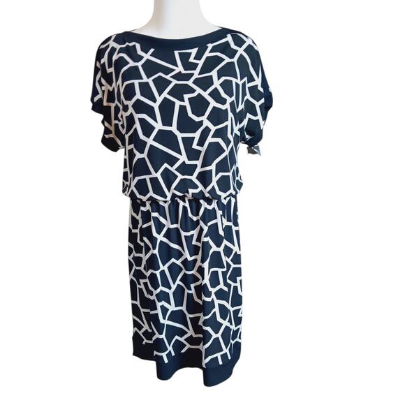 NEW ALFANI‎ Dress PETITE Medium Stretchy Career Office Work Travel Navy Blue - Picture 9 of 10